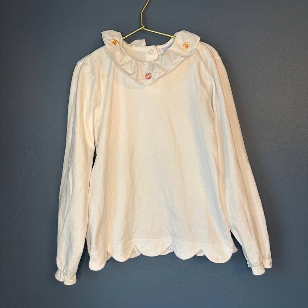 Bella bliss embroidered scalloped shirt‎
